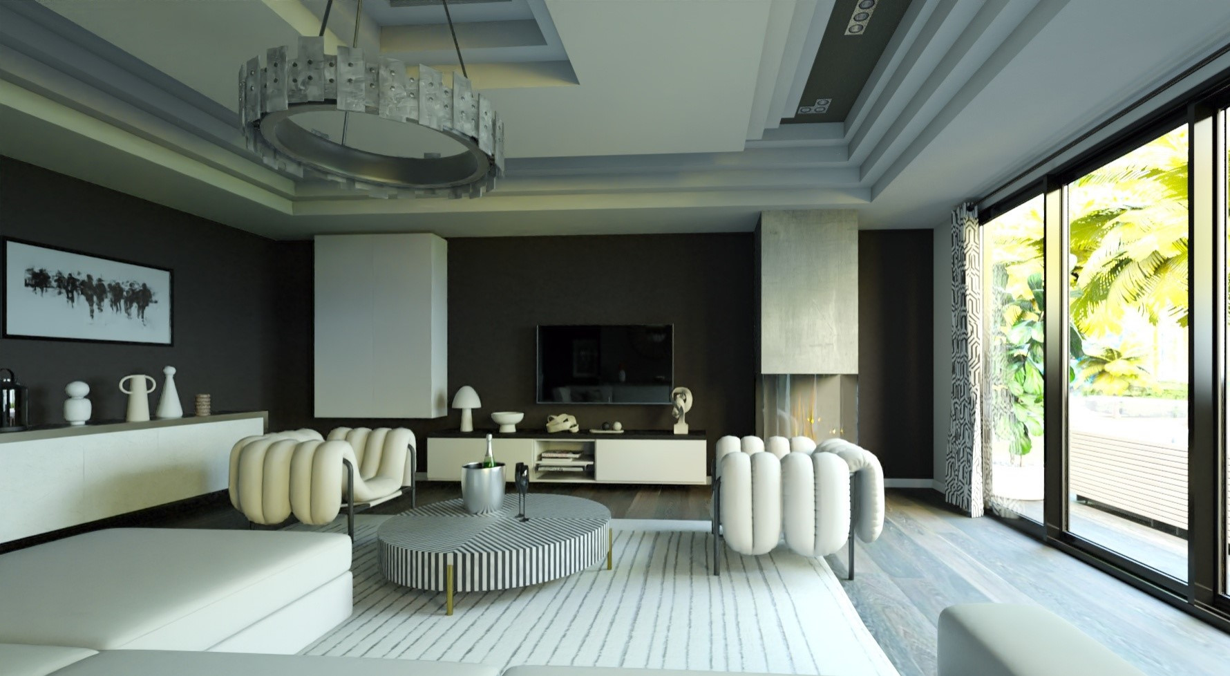 salon contemporain luxe