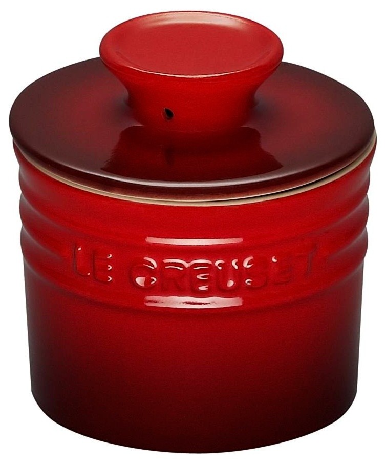 Le Creuset Stoneware Butter Crock, Cherry Red