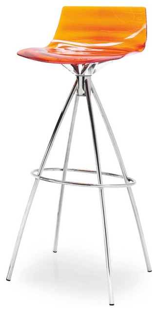 L Eau Bar Stool Transpa Orange Modern Stools And L Eau Bar Stool Transpa Orange