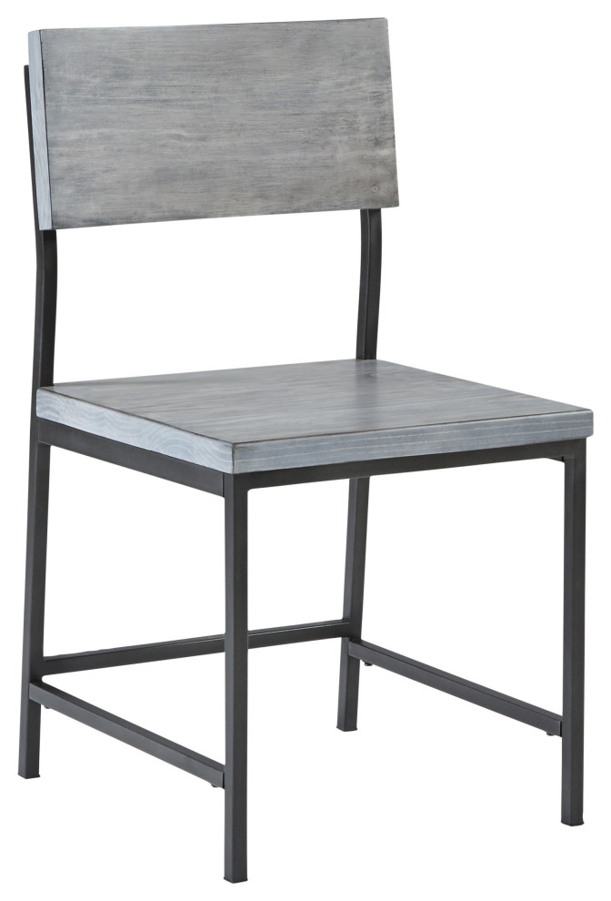 Sawyer Wood/Metal Dining Chair, Gray