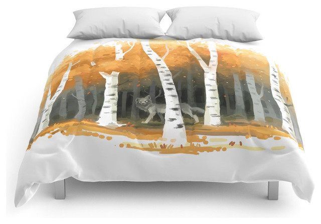 Autumn Wolf Comforter Contemporary Comforters And Comforter