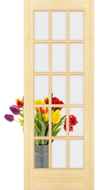 15 Lite Clear Glass French Door Unfinished 30 X80 X1 375