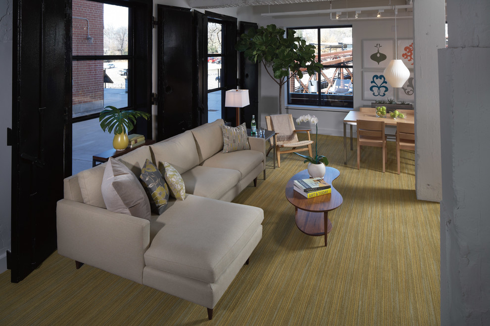 Design ideas for a contemporary living room in Boston.