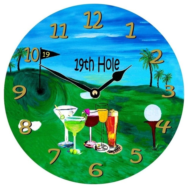 Mary Gifts By The Beach 19th Hole Golf Wall Clock & Reviews Houzz