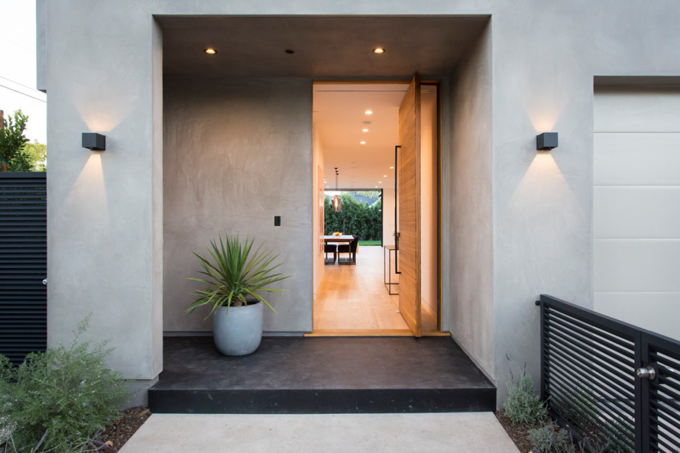 Entry Detail with Recessed Lighting and Modern Front Door Design ...