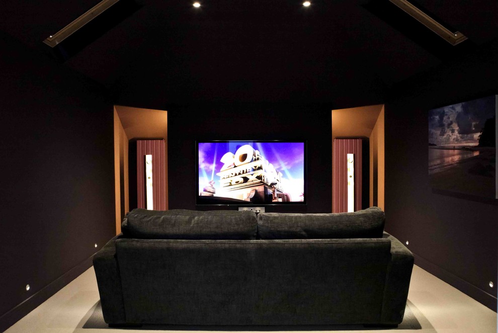 Design ideas for a contemporary home cinema.