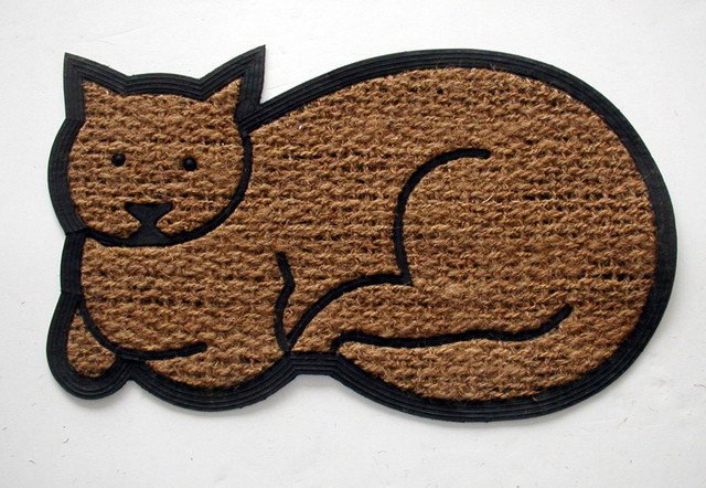 Cat Shaped Flat Weave Doormat Contemporary Doormats By Geo