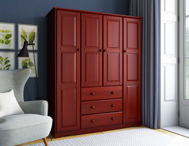 Family 60 Solid Wood Wardrobe Armoire All Shelves Sold