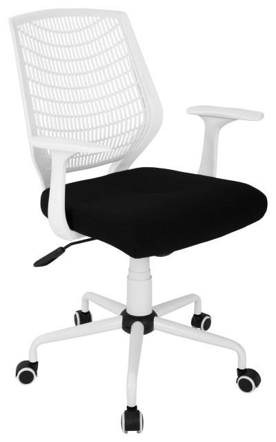 LumiSource Network Height Adjustable Swivel Office Chair, White/Black