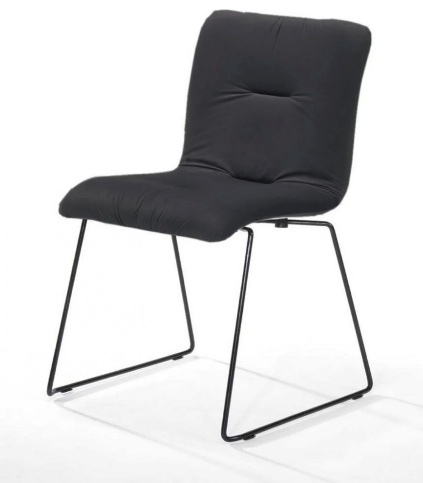 Theodore Modern Dark Gray Fabric Dining Chair, Set of 2