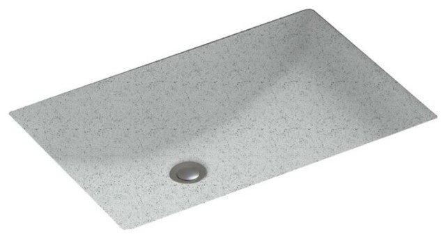 Swan 22x16x6 Solid Surface Undermount Bathroom Sink, Tahiti Gray