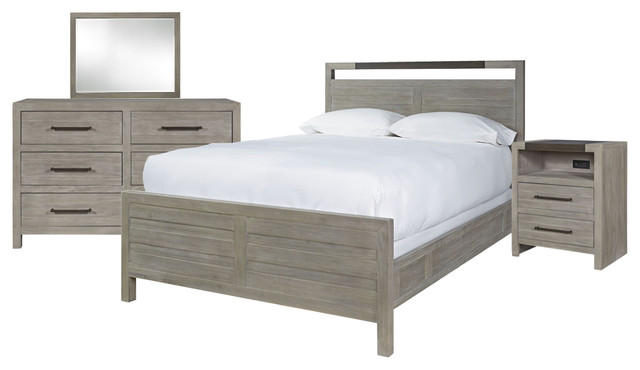Universal Furniture Smartstuff Scrimmage Panel Bedroom Set, Grey, Full#1082