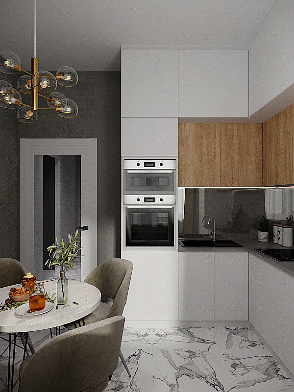 Трекомнатная квартира в серых тонах