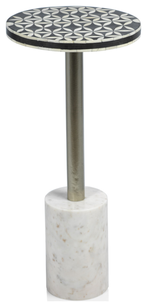 Sakan Round Cocktail Table With Marble Base - Transitional - Coffee ...
