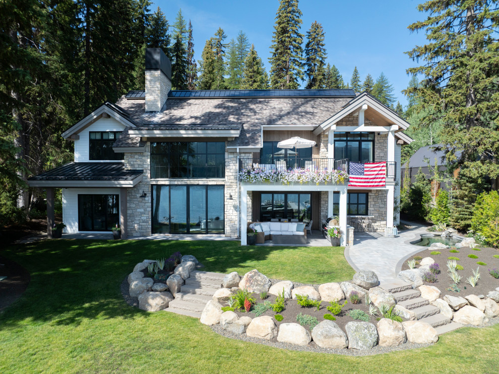 Payette Lake Home - Lake front elevation