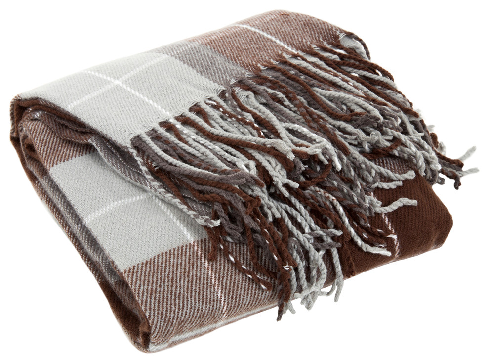 Lavish Home Cashmere-Like Blanket Throw - Brown