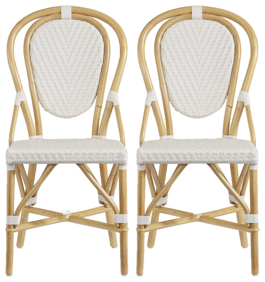 Dixie Accent Side Chairs, Set of 2, White Tropical Dining Chairs by Progressive Furniture