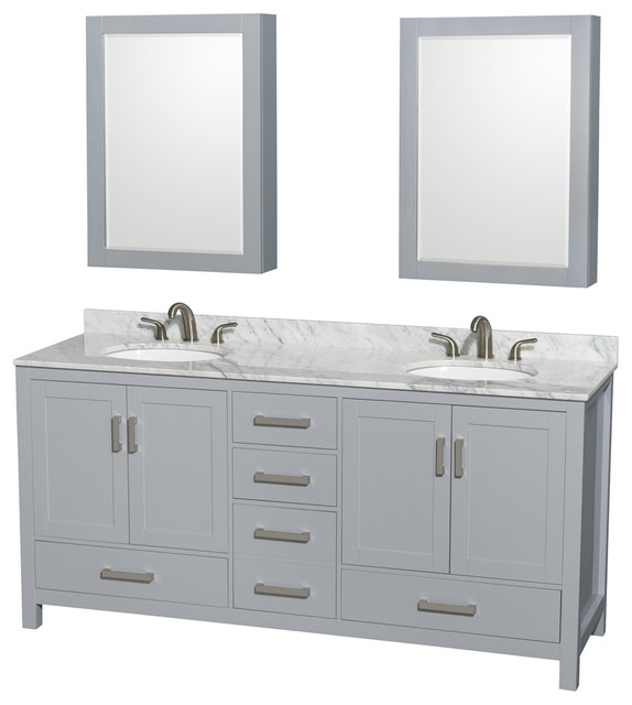 Sheffield Double Bathroom Vanity With Medicine 72