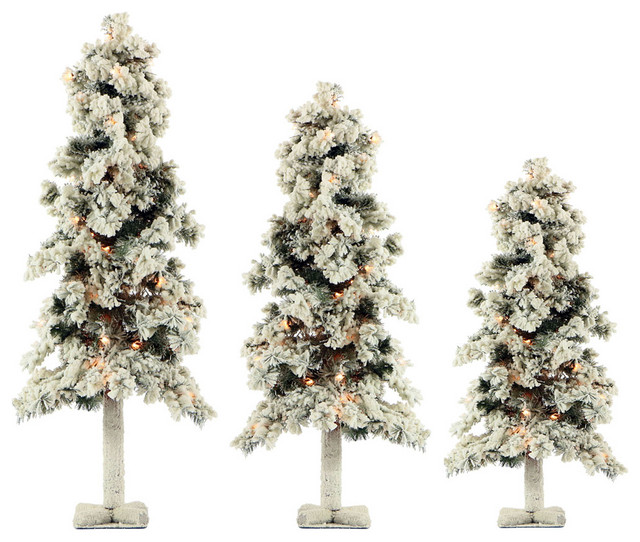Alpine Christmas Tree Set Of 3 - Polixio