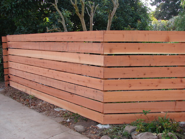 Horizontal Redwood Fence 1 - Modern - Exterior - Los Angeles - by Fence Factory