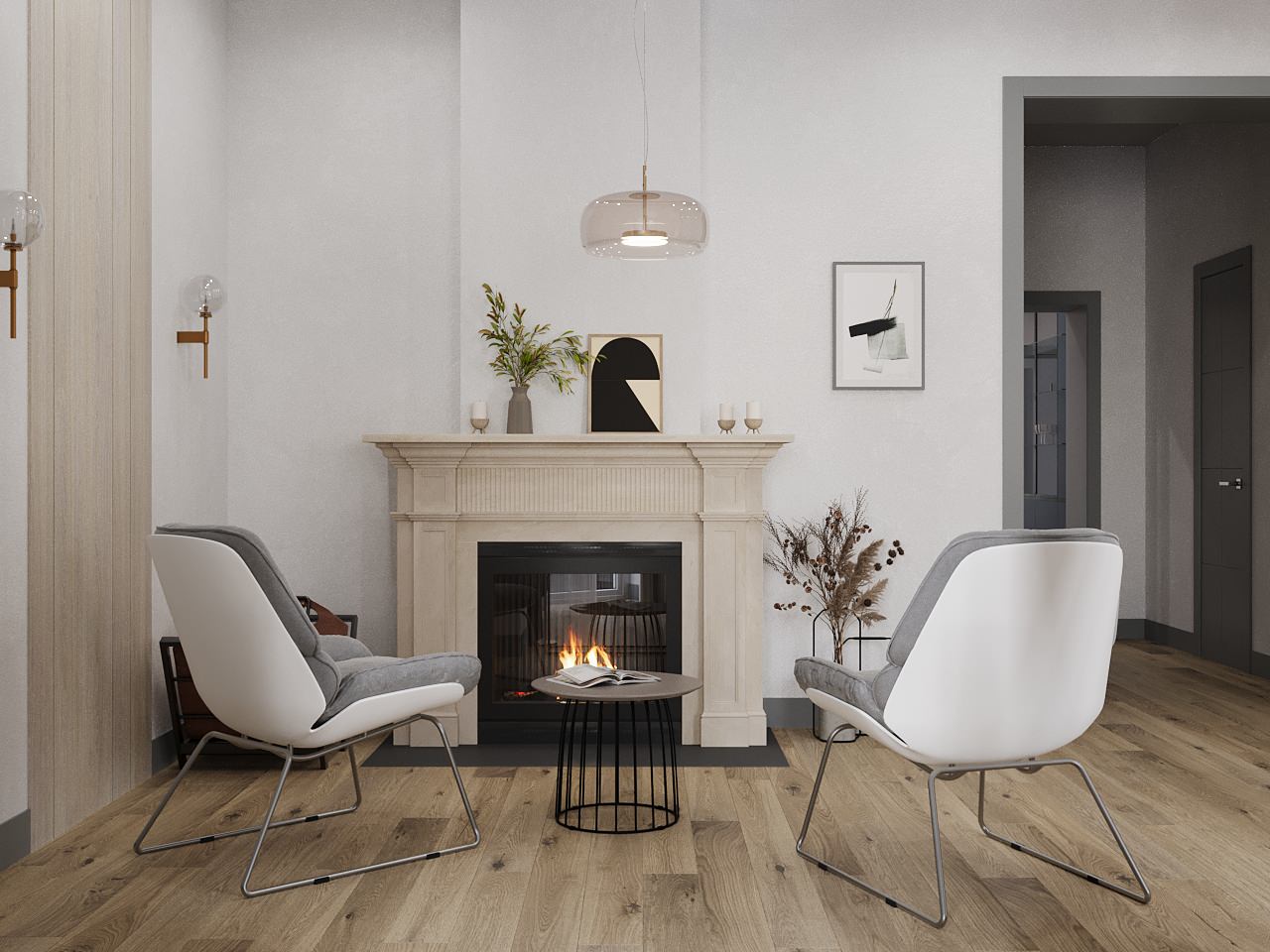 Гостиная в московском таунхаусе