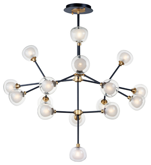 Pod Led 16 Light Pendant Midcentury Chandeliers By Buildcom - Orion 16 Light Glass Globe Rectangular Led Chandelier Pod Led 16 Light Pendant Midcentury Chandeliers By Buildcom - Orion 16 Light Glass Globe Rectangular Led Chandelier