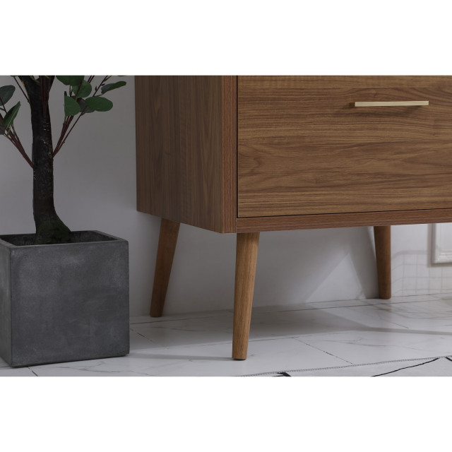 30 Inch Bathroom Vanity In Walnut Brown - Midcentury - Bathroom Vanities And Sink Consoles - by ...