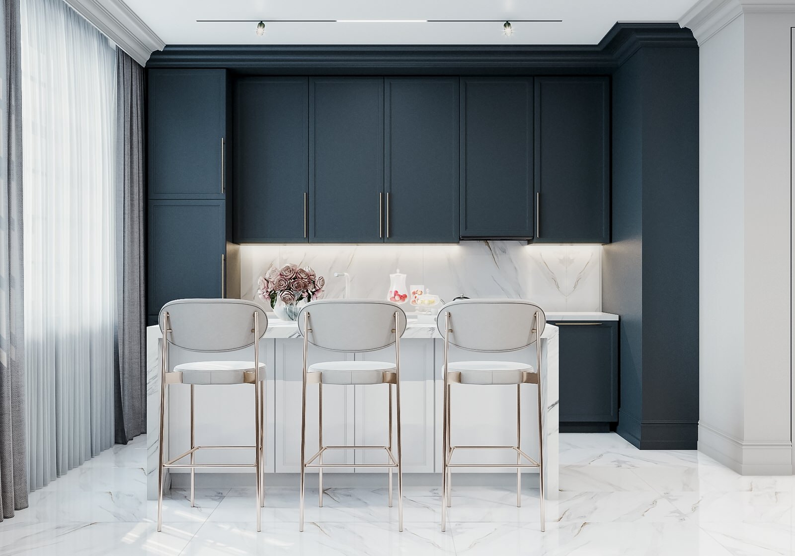 Светлая квартира в стиле неоклассика