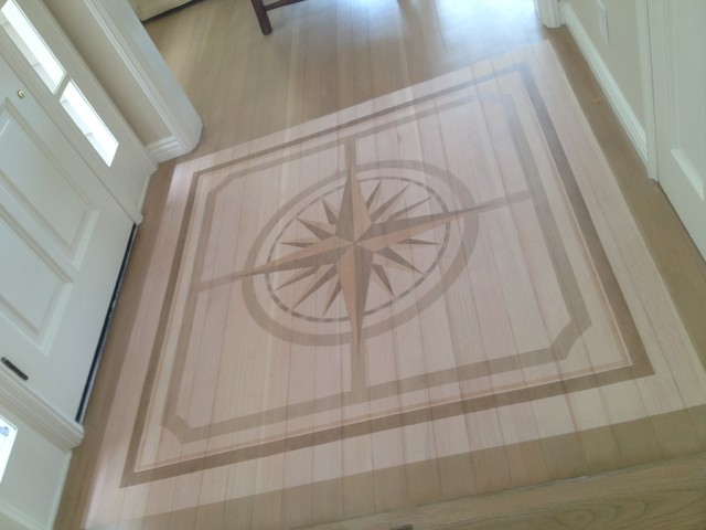 Foyer Floor Compass Rose Design Traditional Entrance Orange