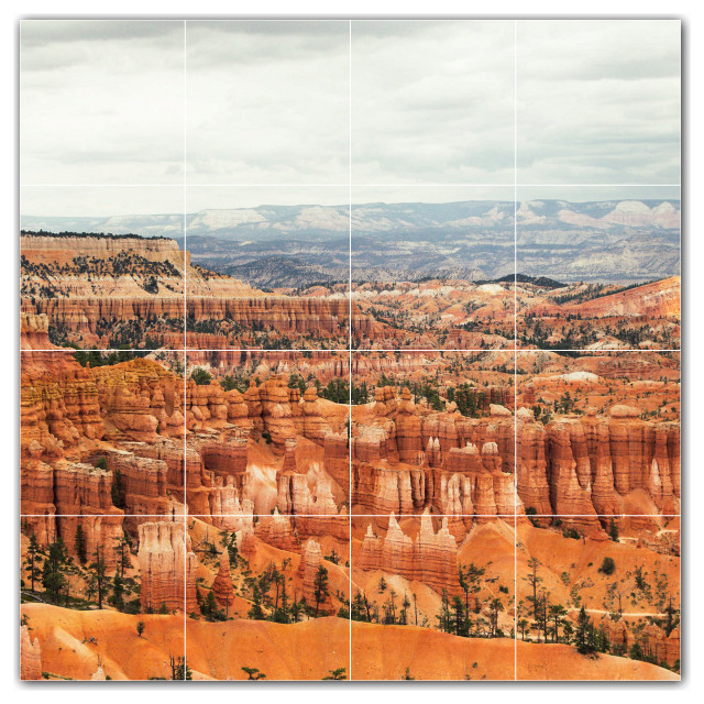 Canyon Ceramic Tile Wall Mural HZ500355, 48" Wide x 48" High