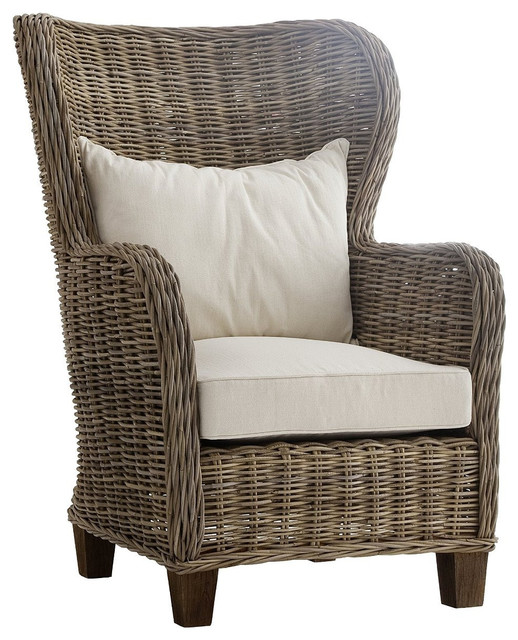 Wickerworks King Wickerworks Relaxing Chair with Seat & Back Cushion - Tropical - Armchairs And ...