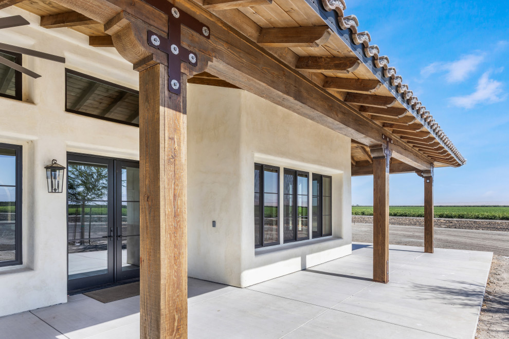 Covered Outdoor Living and Rear Exterior | Tuscan Farmhouse