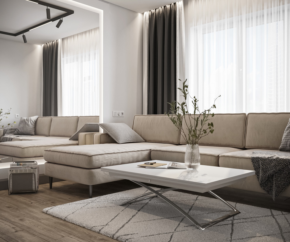 Гостиная черно-белая