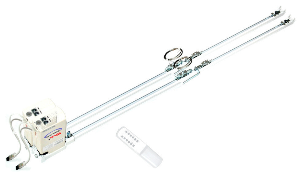 82" Remote Control Electric Curtain Dual Track Modern Curtain Rods