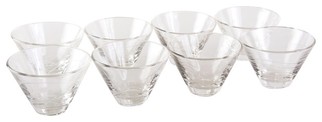 Diagravure Glass Bowls, Set of 8