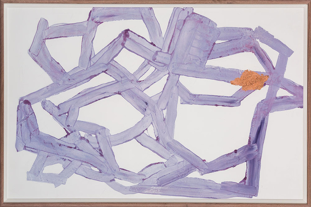 "Violet Abstract" Artwork, Framed