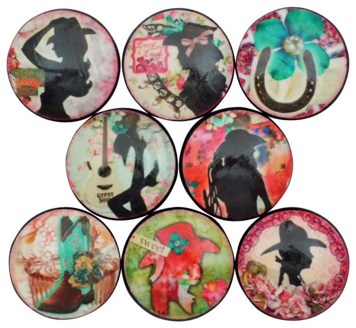 Western Cowgirl Cabinet Knobs 8 Piece Set Southwestern