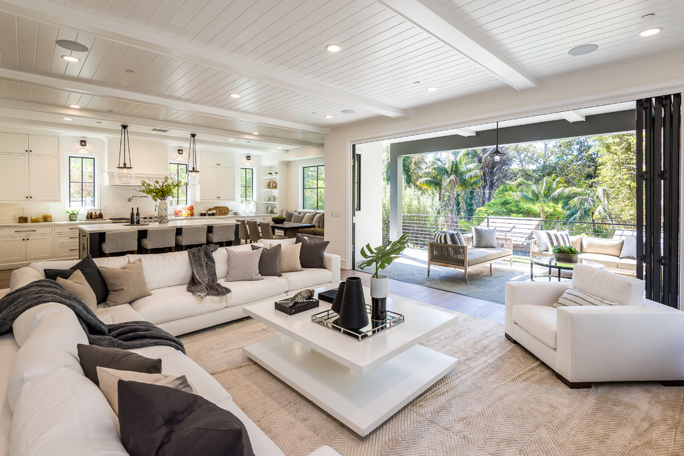 Example of a cottage family room design in Los Angeles