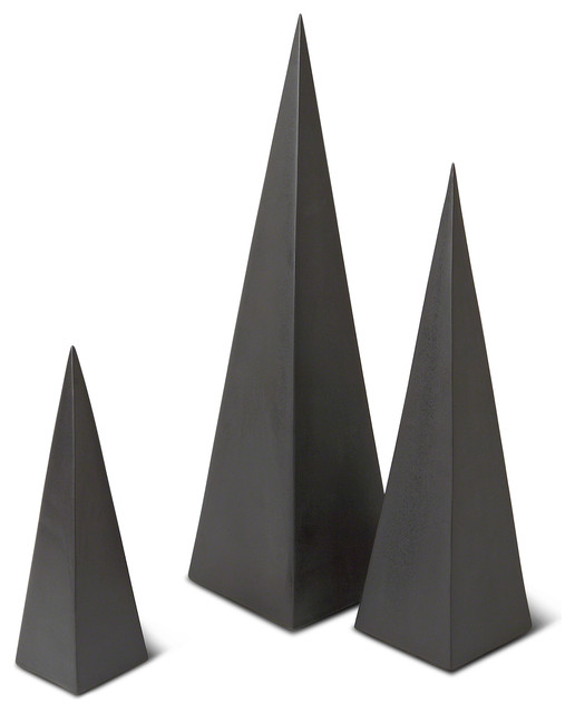 Khan Global Bazaar Black Pyramid Sculptures - Set of 3