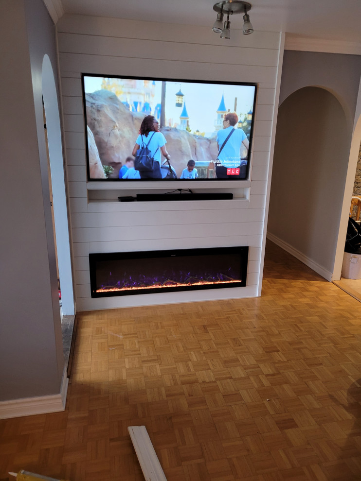 Media wall with Fireplace