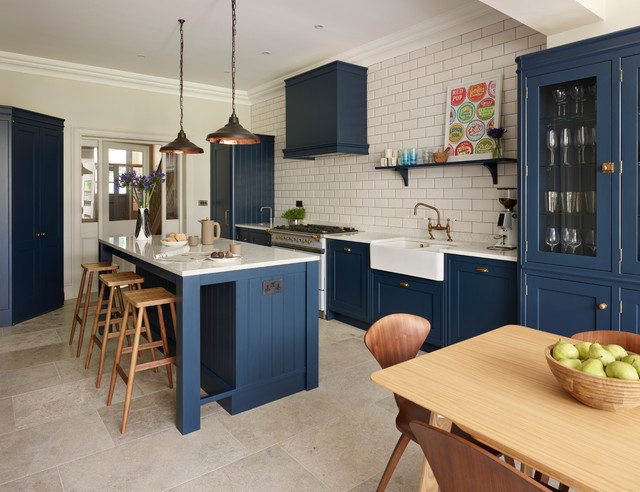 Dark Blue Kitchen, What Colour Goes With Blue Kitchen Units