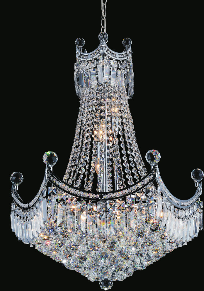 CWI LIGHTING 8421P24C 11 Light Down Chandelier with Chrome finish