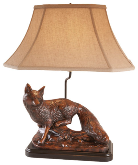 Large Standing Fox Lamp - Rustic - Table Lamps - by Lodgeandcabins | Houzz