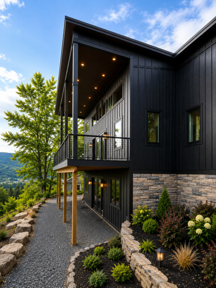 Modern Mountain Home with Dramatic Black Exterior