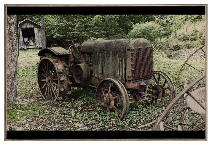Rusted McCormick-Deering Tractor & Shed Birch Wood Print