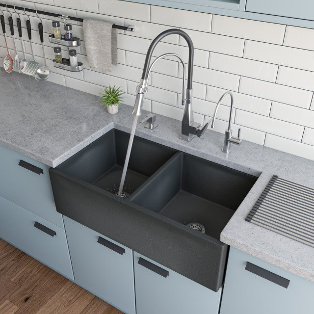 Concrete Color 33 Inch Reversible, 33 Inch Fireclay Farmhouse Sink