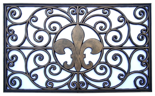 Fleur De Lis Rubber Doormat Traditional Doormats By A1 Home Fleur De Lis Rubber Doormat