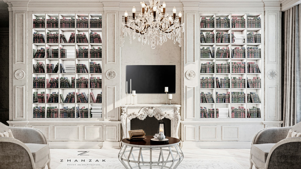 Проект зоны библиотеки в элитной квартире!
