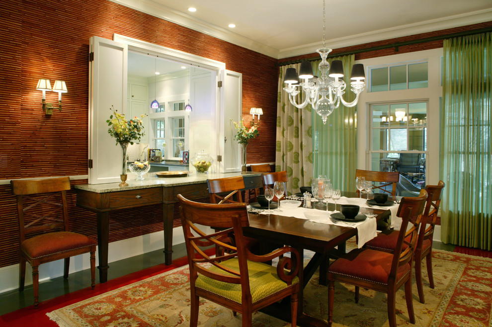 This is an example of an eclectic dining room in Jacksonville with no fireplace.
