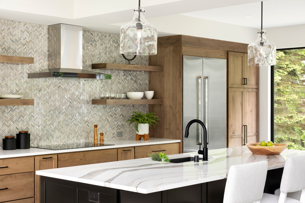 Example of a transitional kitchen design in Minneapolis